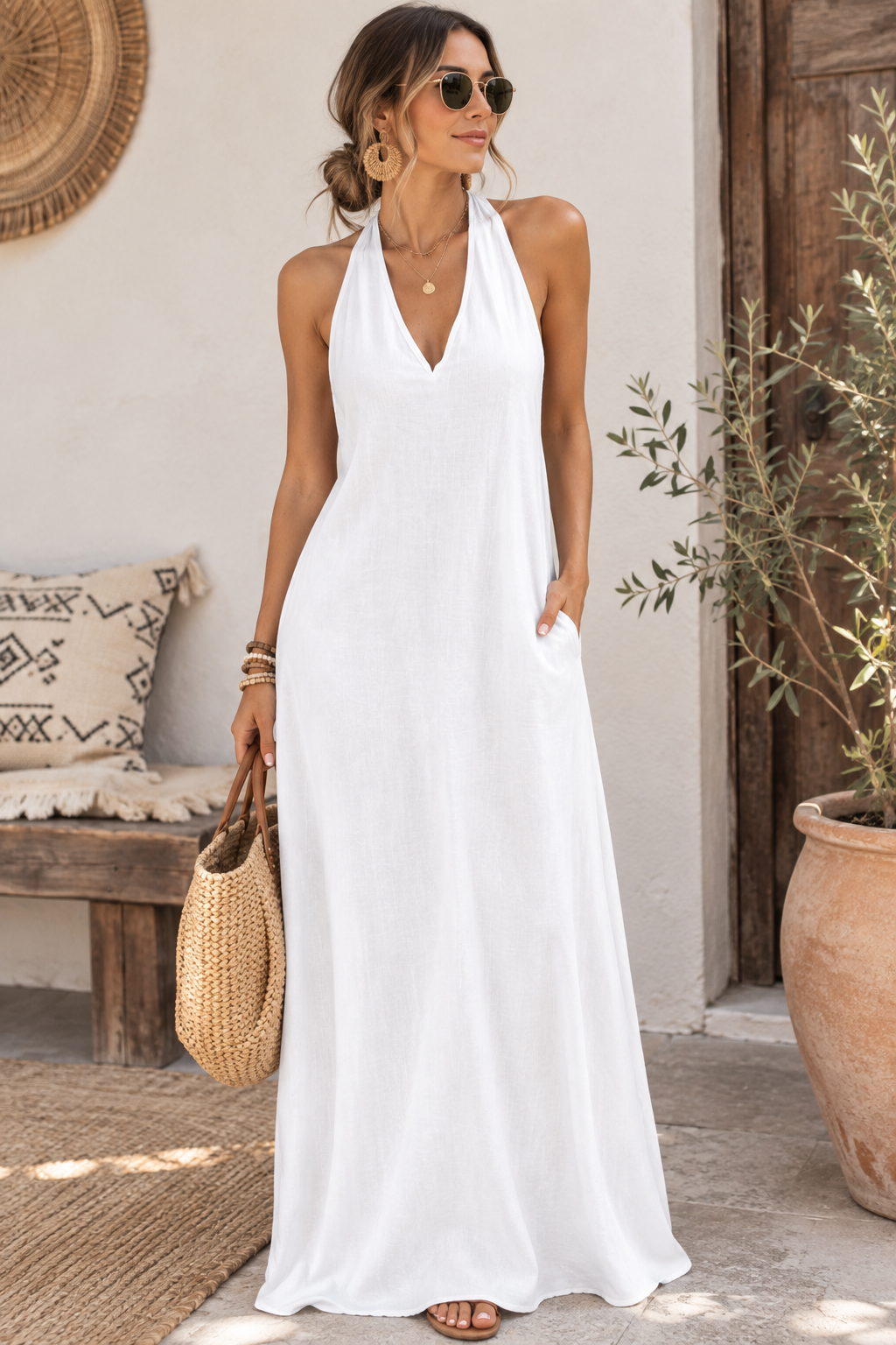 Vestido Zurich - Largo Lino Espalda Descubierta