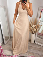 Vestido Zurich - Largo Lino Espalda Descubierta