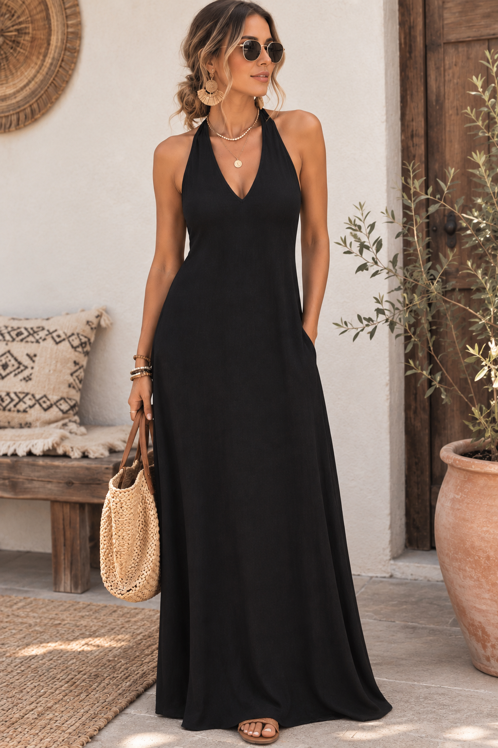 Vestido Zurich - Largo Lino Espalda Descubierta