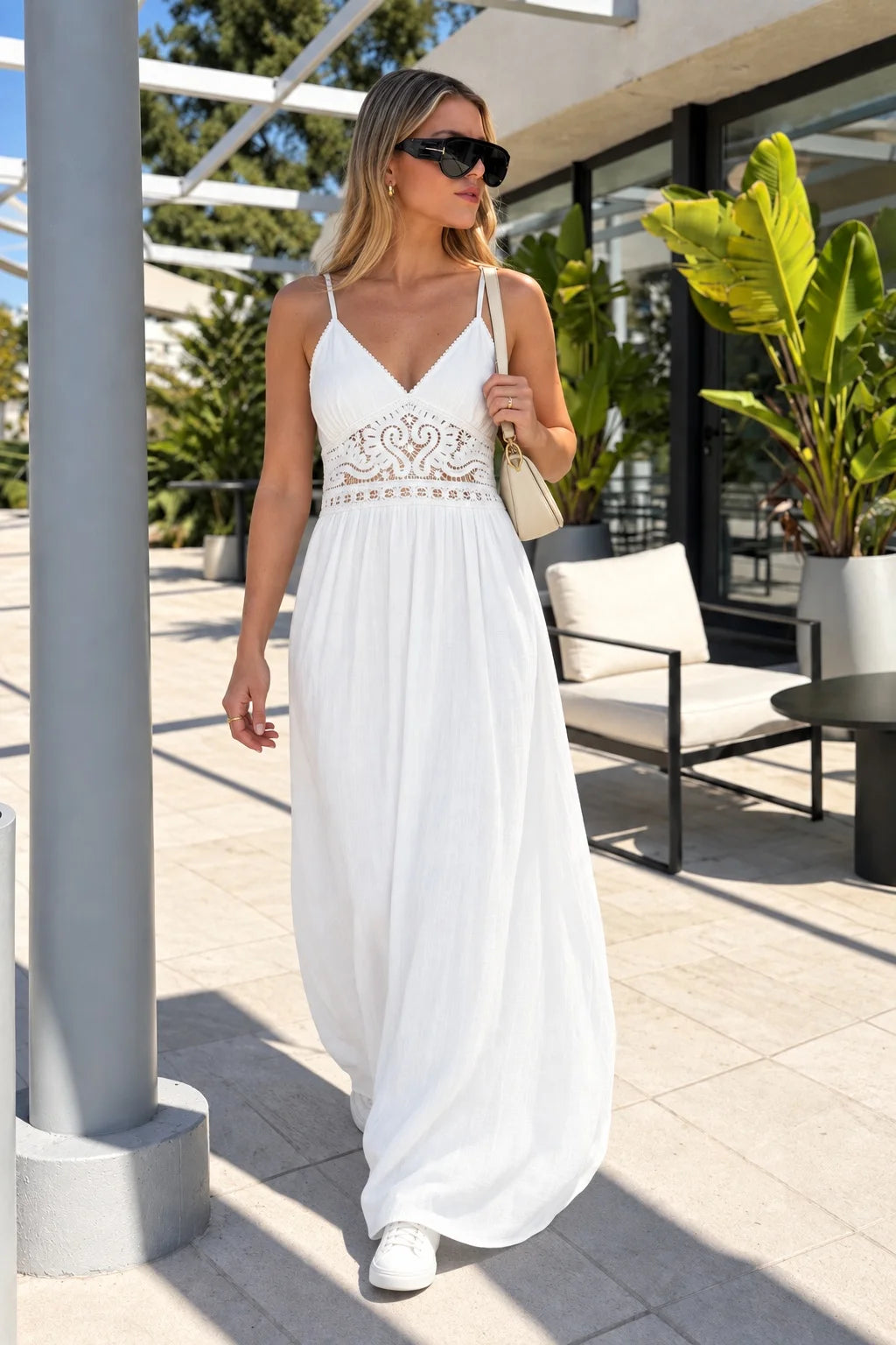 Vestido GALTIER Lino c/crochet