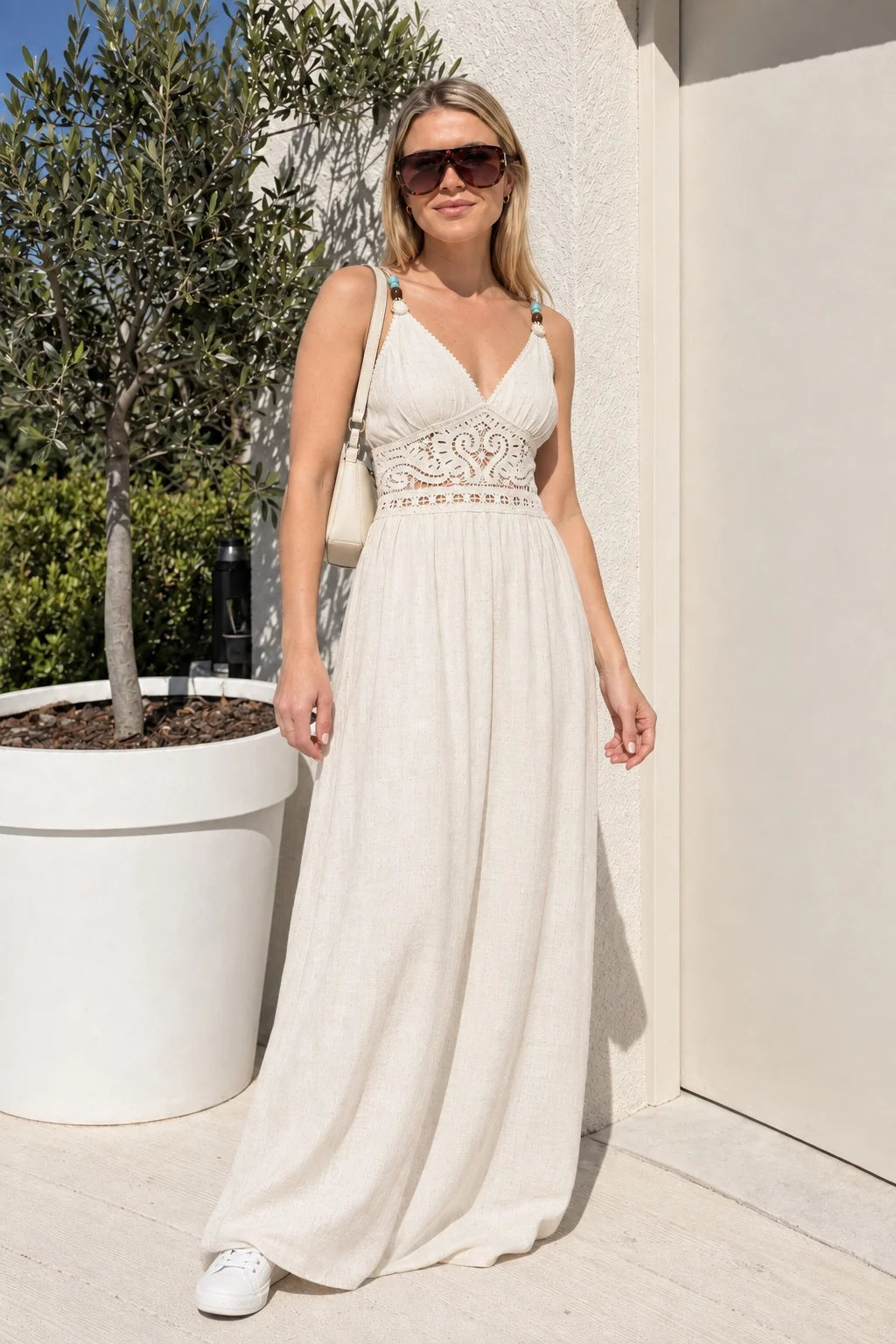 Vestido GALTIER Lino c/crochet