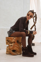 Botas de cuero con flecos y tachas "Estambul" - Nala Shoes