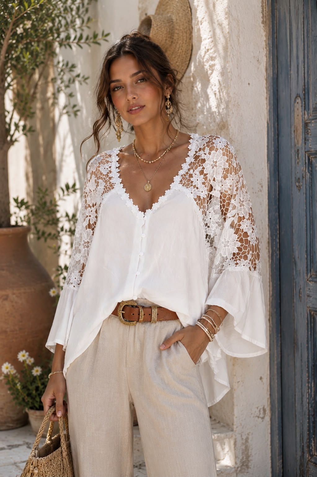 Camisa con Guipiur RUSSIAN