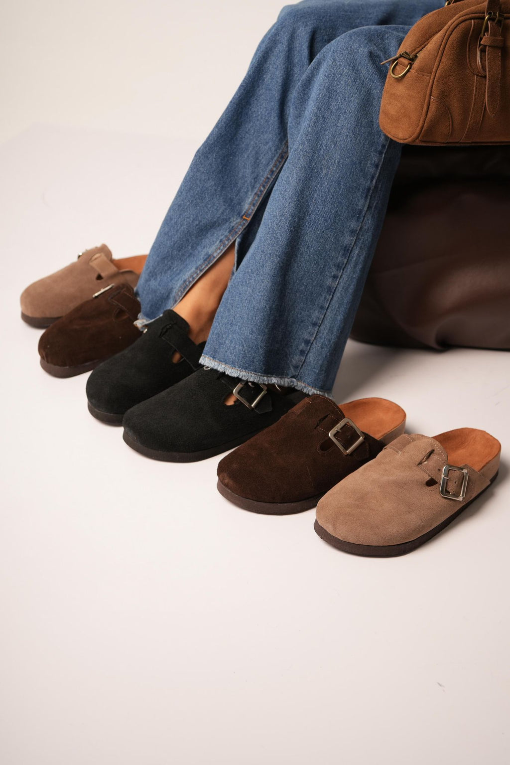 Marbella Sueco en Cuero gamuzado con Peludito - "Nala Shoes"