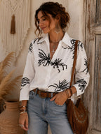 Camisa Premium "Rebeca" – Poplin con Hilos y Lentejuelas Bordadas