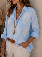 Camisa Premium "Barby" – lino largo con costuras bordadas
