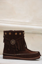 Botas de cuero con flecos y tachas "Estambul" - Nala Shoes
