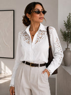 Camisa Premium "Elizabeth" – Broderie con Encaje y Puntillas