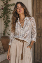 Camisa Rayada Encaje MALLORCA