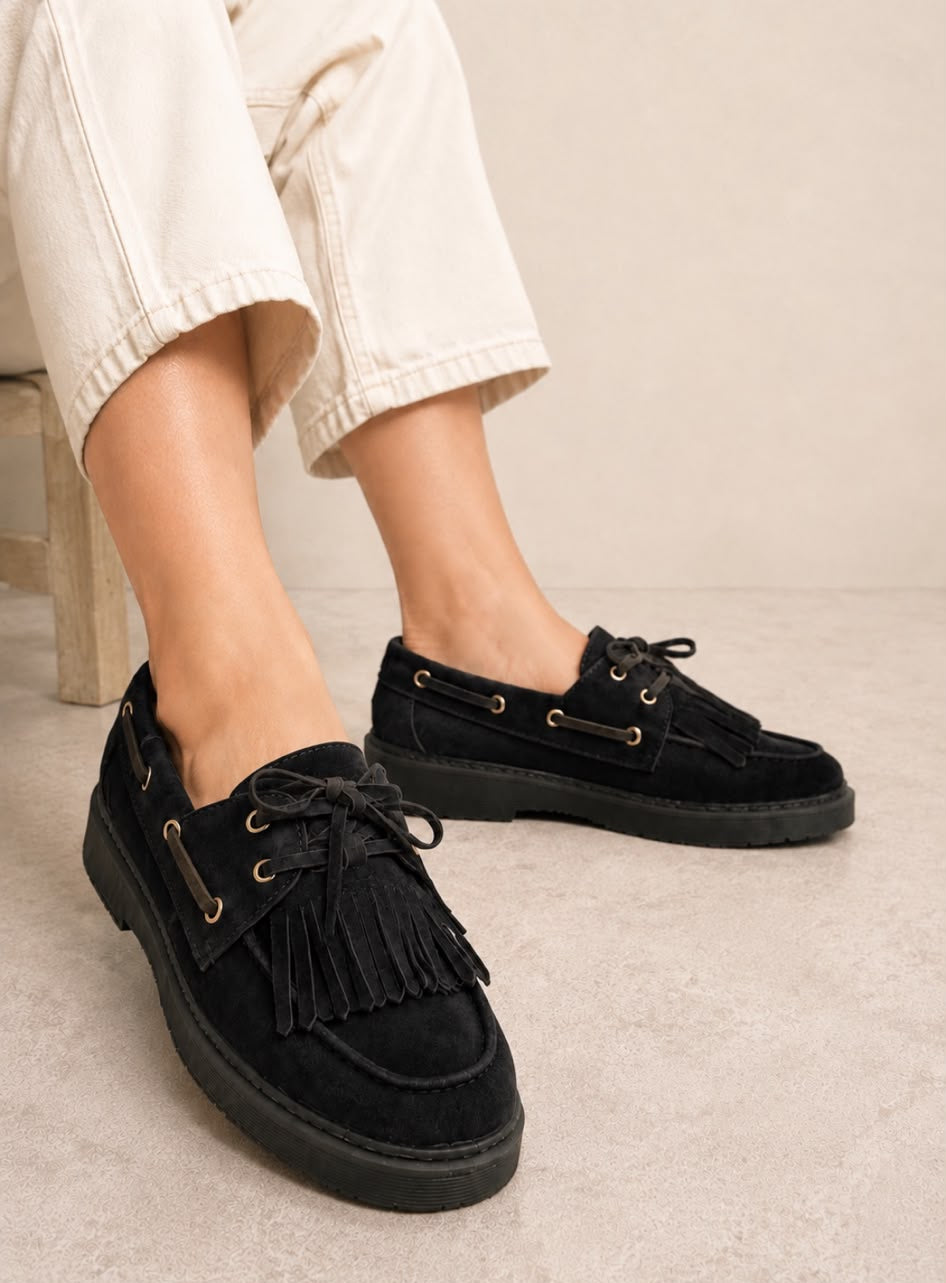 Mocasines de Cuero Gamuzado LUZ