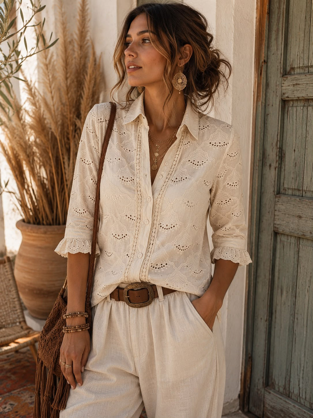 Camisa Broderie 3/4 TIJUAN