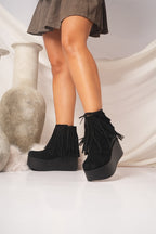 Botas de plataforma con flecos "Lali" - Nala Shoes