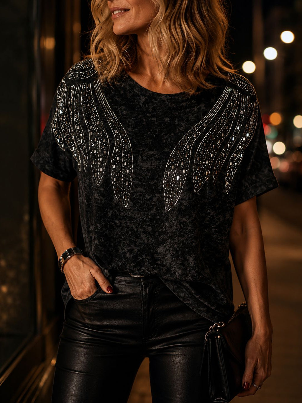 Remerón Premium de Algodón Lycra Batik con Strass – comodidad y brillo en una prenda única