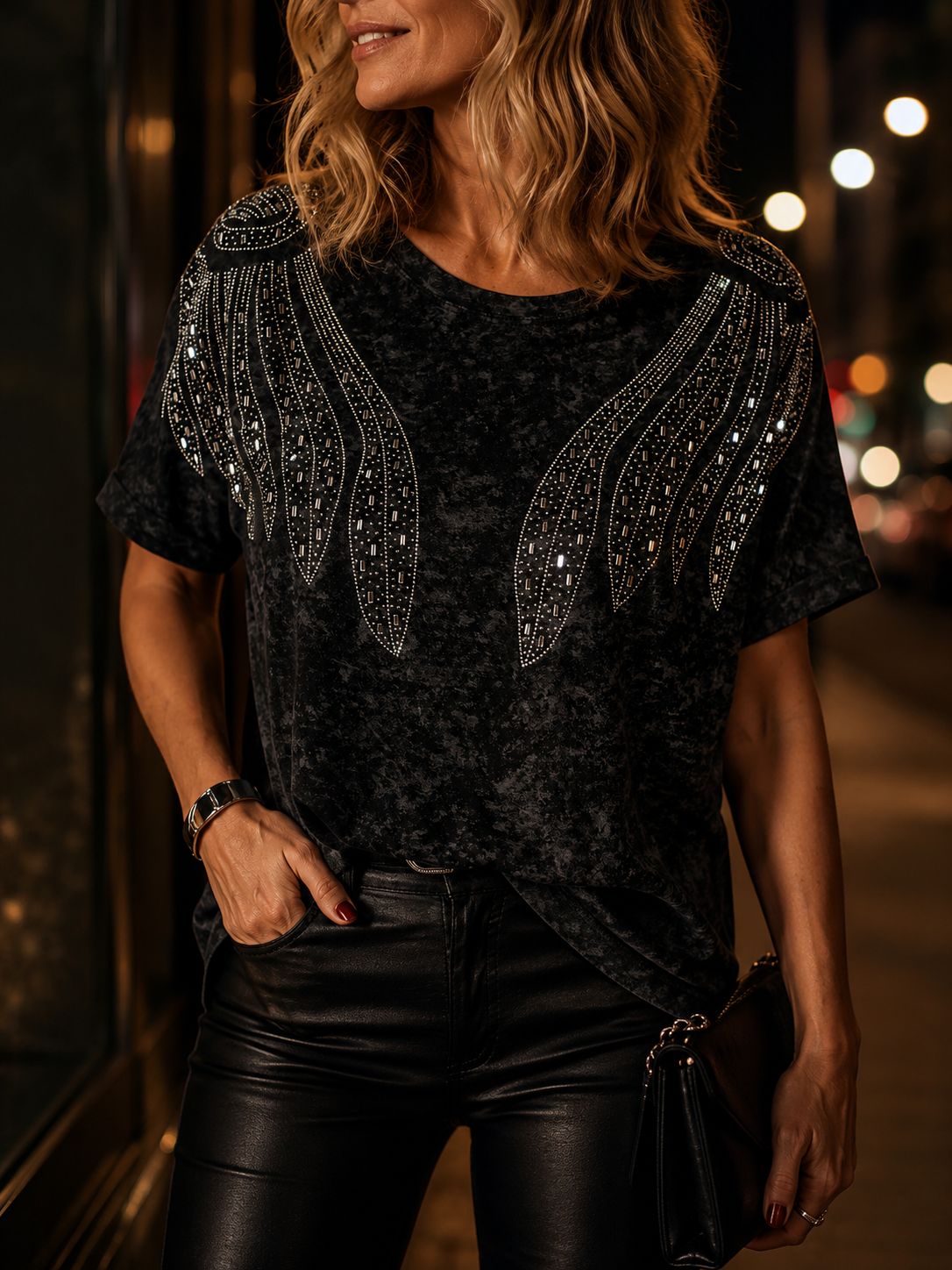 Remerón Premium de Algodón Lycra Batik con Strass – comodidad y brillo en una prenda única