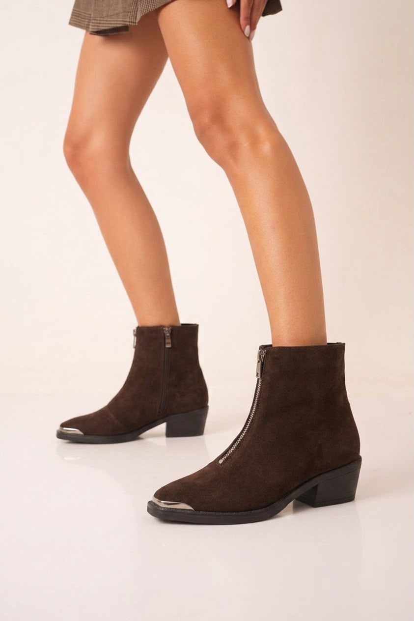 Verona – Botinetas en Cuero Gamuzado - "Nala Shoes"