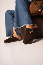 Marbella Sueco en Cuero gamuzado con Peludito - "Nala Shoes"