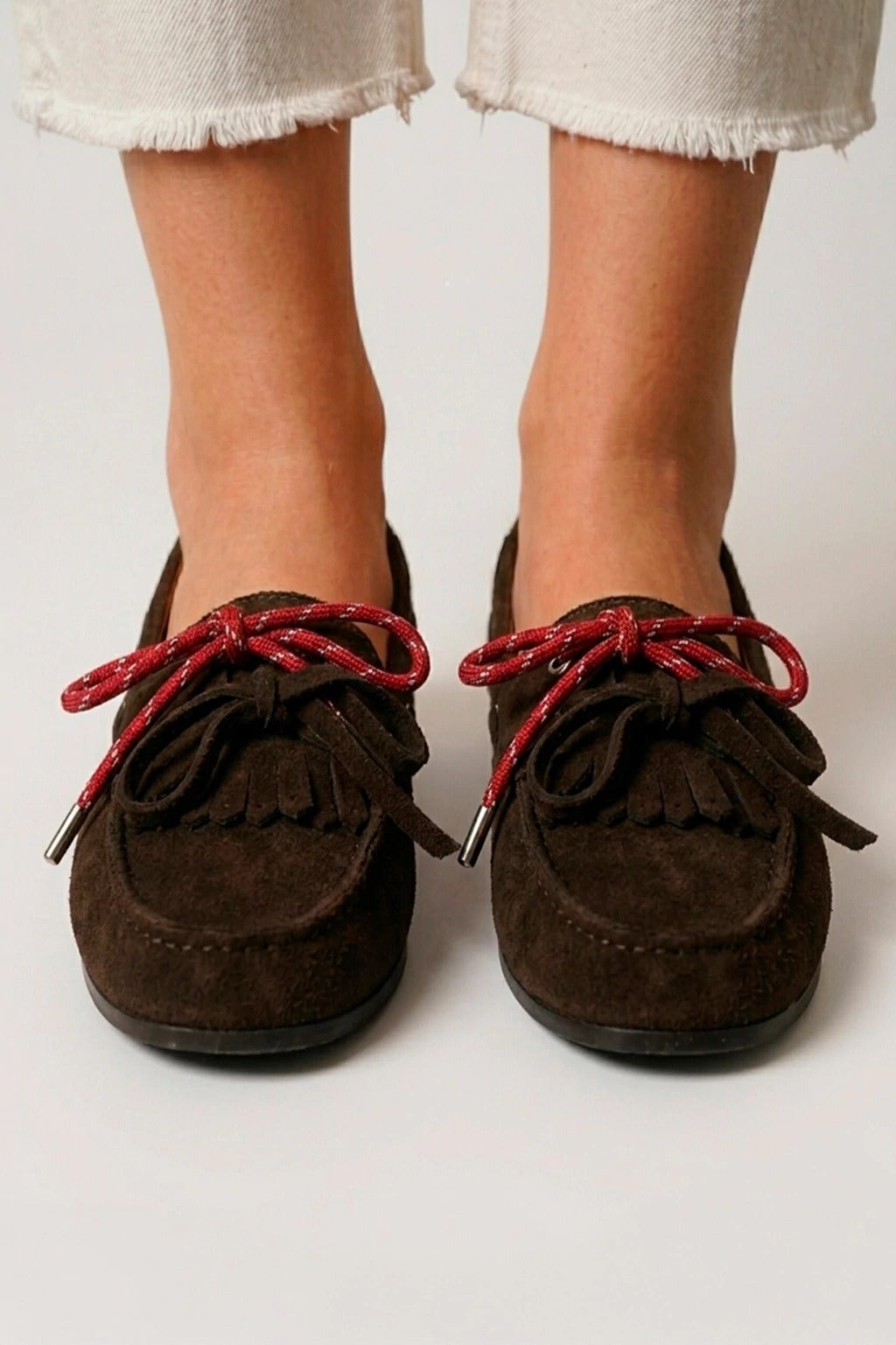 Berna – mocasines acordonados en cuero vacuno gamuzado