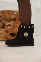 Botas de cuero con flecos y tachas "Estambul" - Nala Shoes