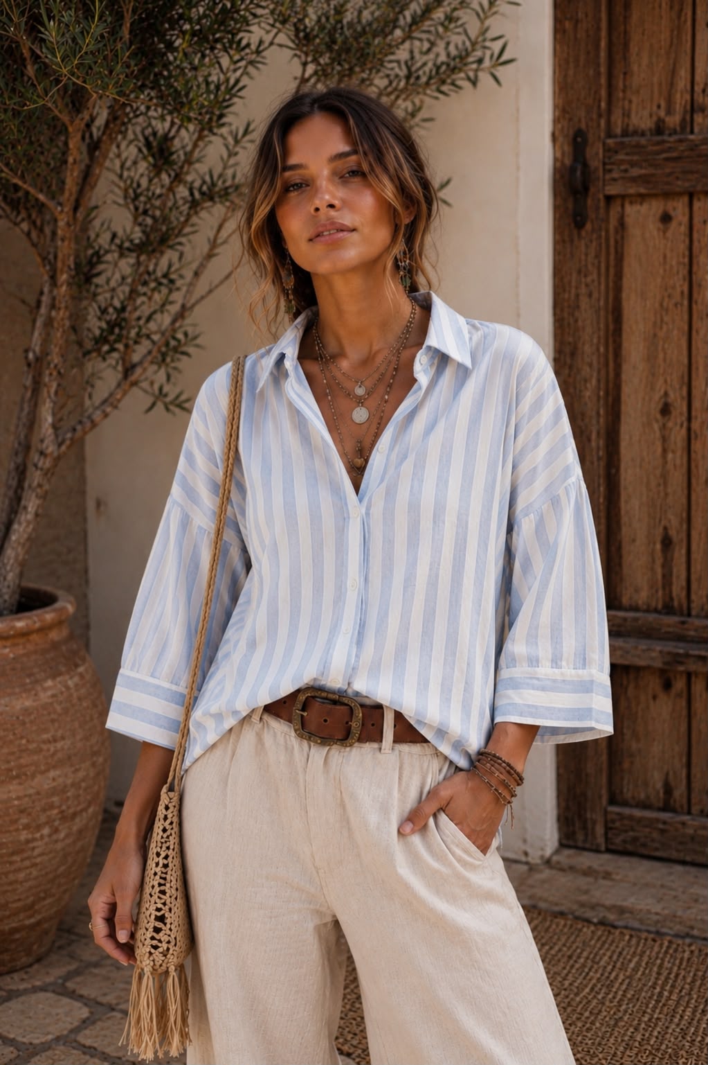 Camisa Rayada 3/4 SABALON