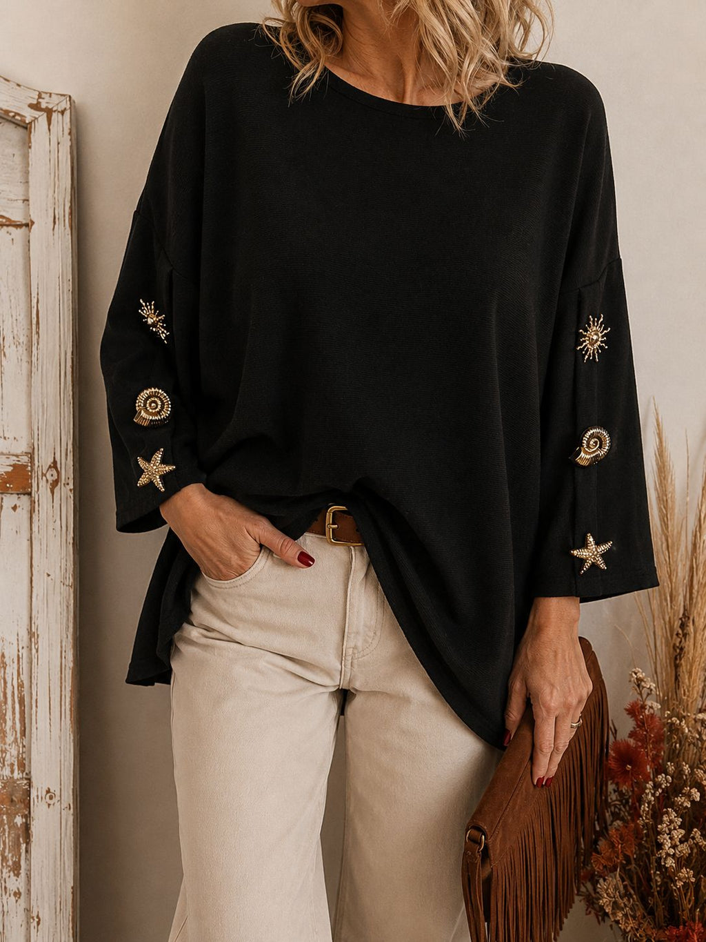 Remerón Blusa Premium con Apliques – elegancia y comodidad con detalles exclusivos