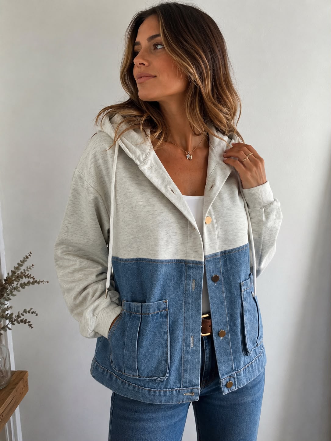 Campera Premium Combinada Jean y Algodón con Capucha – estilo urbano y máxima comodidad