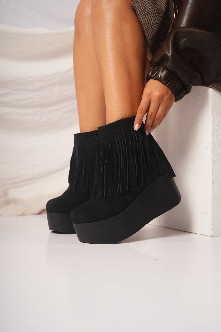 Botas de plataforma con flecos "Lali" - Nala Shoes