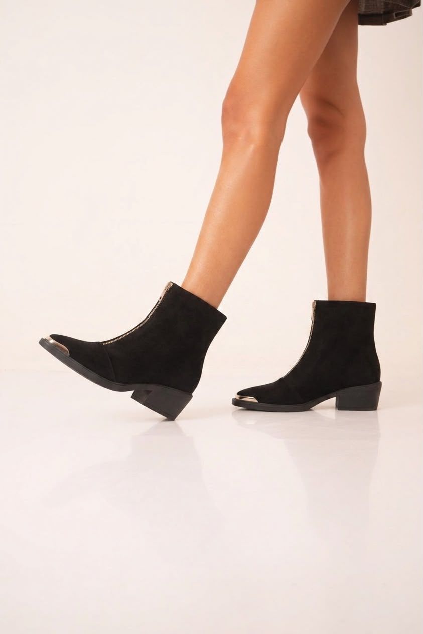 Verona – Botinetas en Cuero Gamuzado - "Nala Shoes"