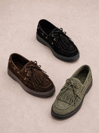 Mocasines de Cuero Gamuzado LUZ