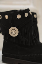Botas de cuero con flecos y tachas "Estambul" - Nala Shoes