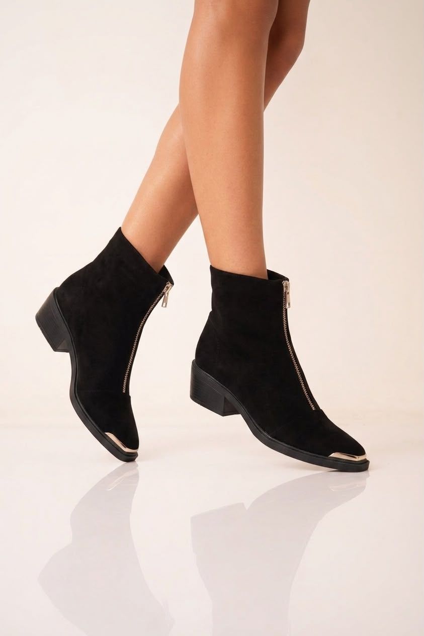 Verona – Botinetas en Cuero Gamuzado - "Nala Shoes"
