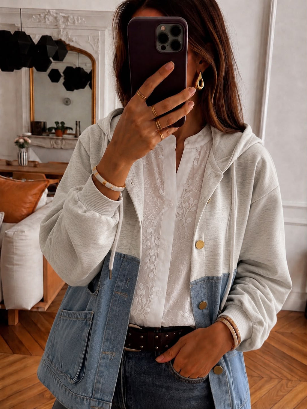Campera Premium Combinada Jean y Algodón con Capucha – estilo urbano y máxima comodidad