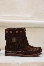 Botas de cuero con flecos y tachas "Estambul" - Nala Shoes