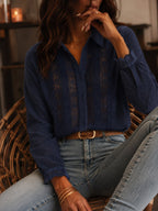 Camisa Premium "Srilanka" – plumeti de voile con guipiur y elegancia romántica