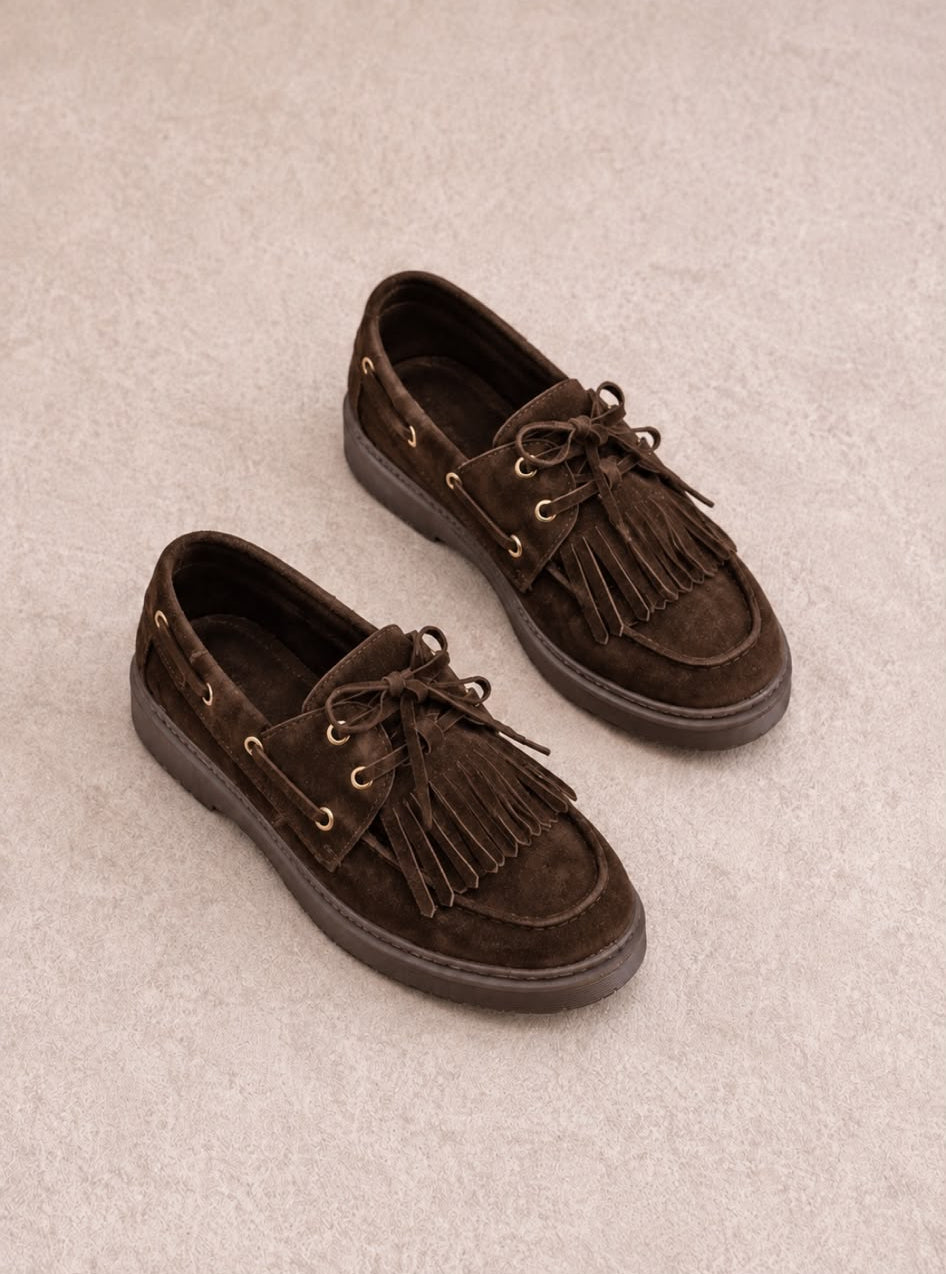 Mocasines de Cuero Gamuzado LUZ