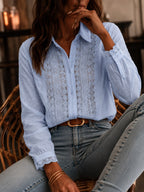 Camisa Premium "Srilanka" – plumeti de voile con guipiur y elegancia romántica